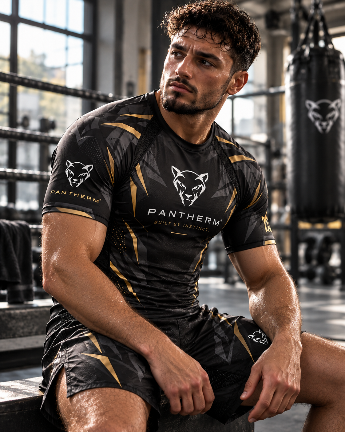 PANTHERM RING 01 Short Sleeve Boxing Rashguard second angle