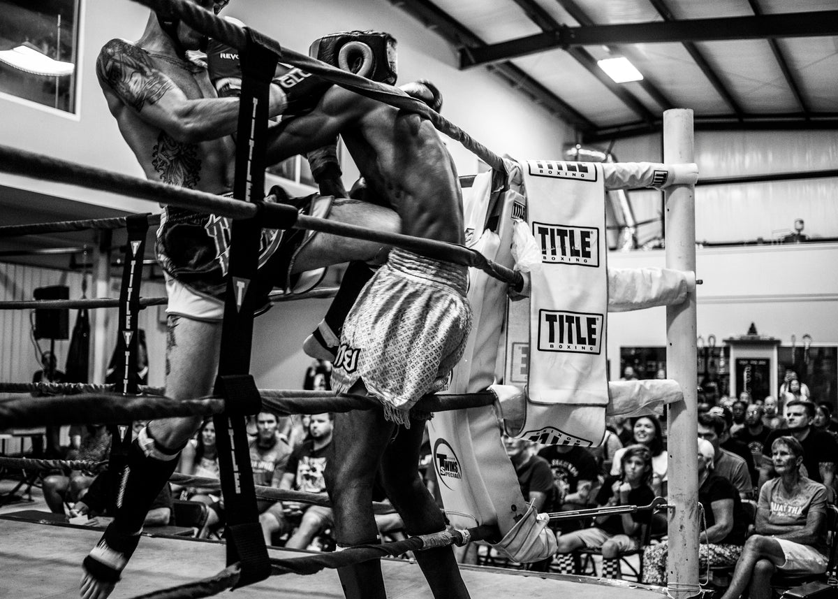 Black and white boxing training