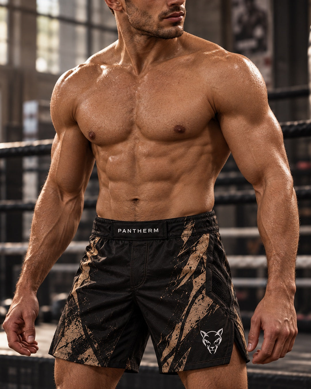 PANTHERM RING 01 Pro Boxing Shorts detail